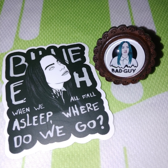Handmade Billie Eilish Bad Guy Adjustable Pop Art Statement Ring - Picture 4 of 6